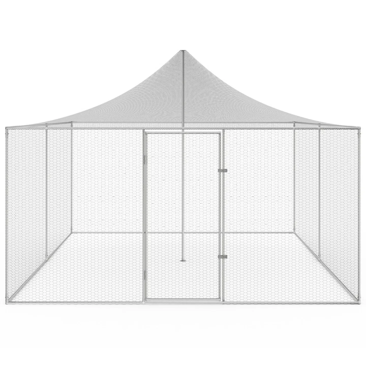 Enclos poulailler acier galvanisé 12m² 3x4 m*IDMarket Outlet