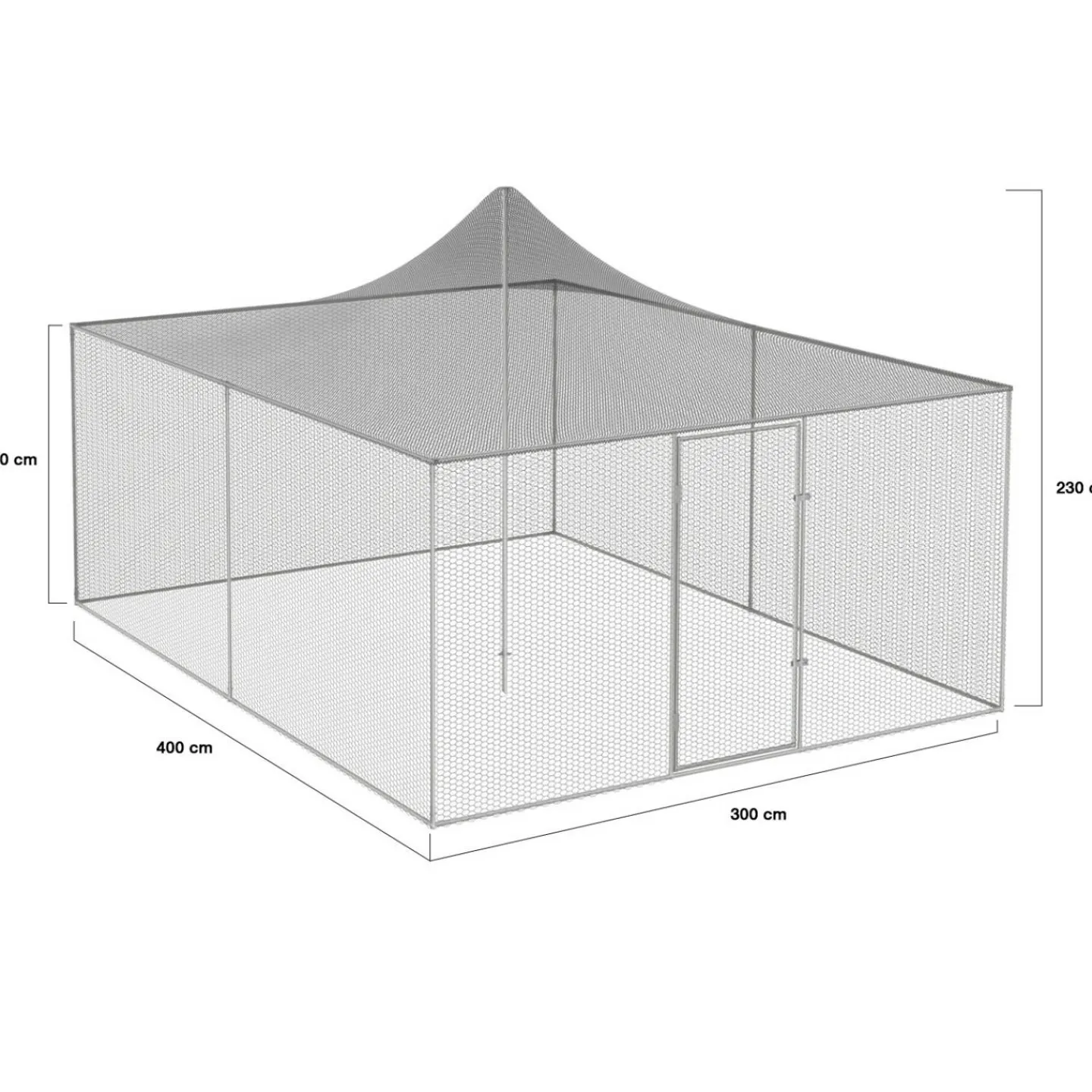 Enclos poulailler acier galvanisé 12m² 3x4 m*IDMarket Outlet