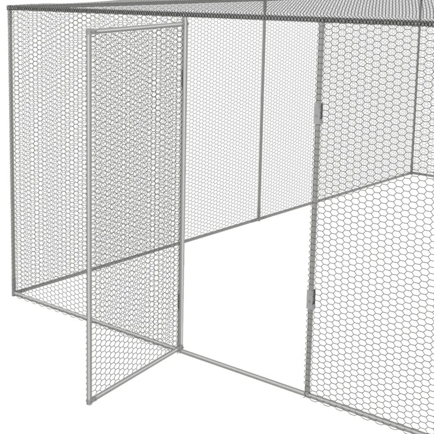 Enclos poulailler acier galvanisé 12m² 3x4 m*IDMarket Outlet