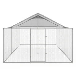 Enclos poulailler en acier galvanisé 18 m² 6x3 m volière extérieure XXL*IDMarket Clearance