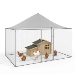 Enclos poulailler en acier galvanisé 6 m² 3x2 m volière extérieure*IDMarket Best