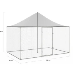 Enclos poulailler en acier galvanisé 6 m² 3x2 m volière extérieure*IDMarket Best