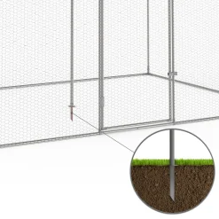 Enclos poulailler en acier galvanisé 6 m² 3x2 m volière extérieure*IDMarket Best