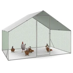 Enclos poules 6 m2 parc grillagé 3x2m acier galvanisé*IDMarket Hot