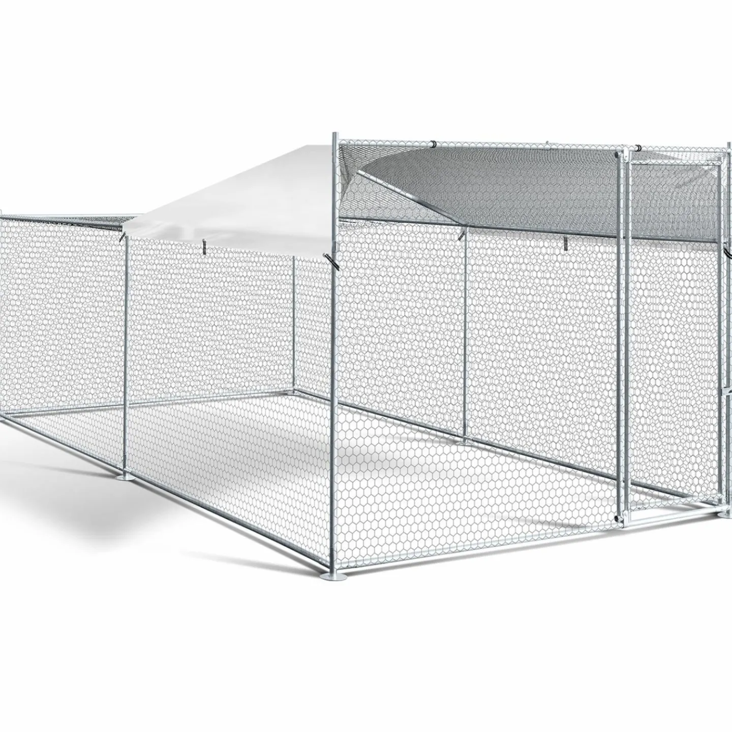 Enclos poules 2x4m acier galvanisé*IDMarket New