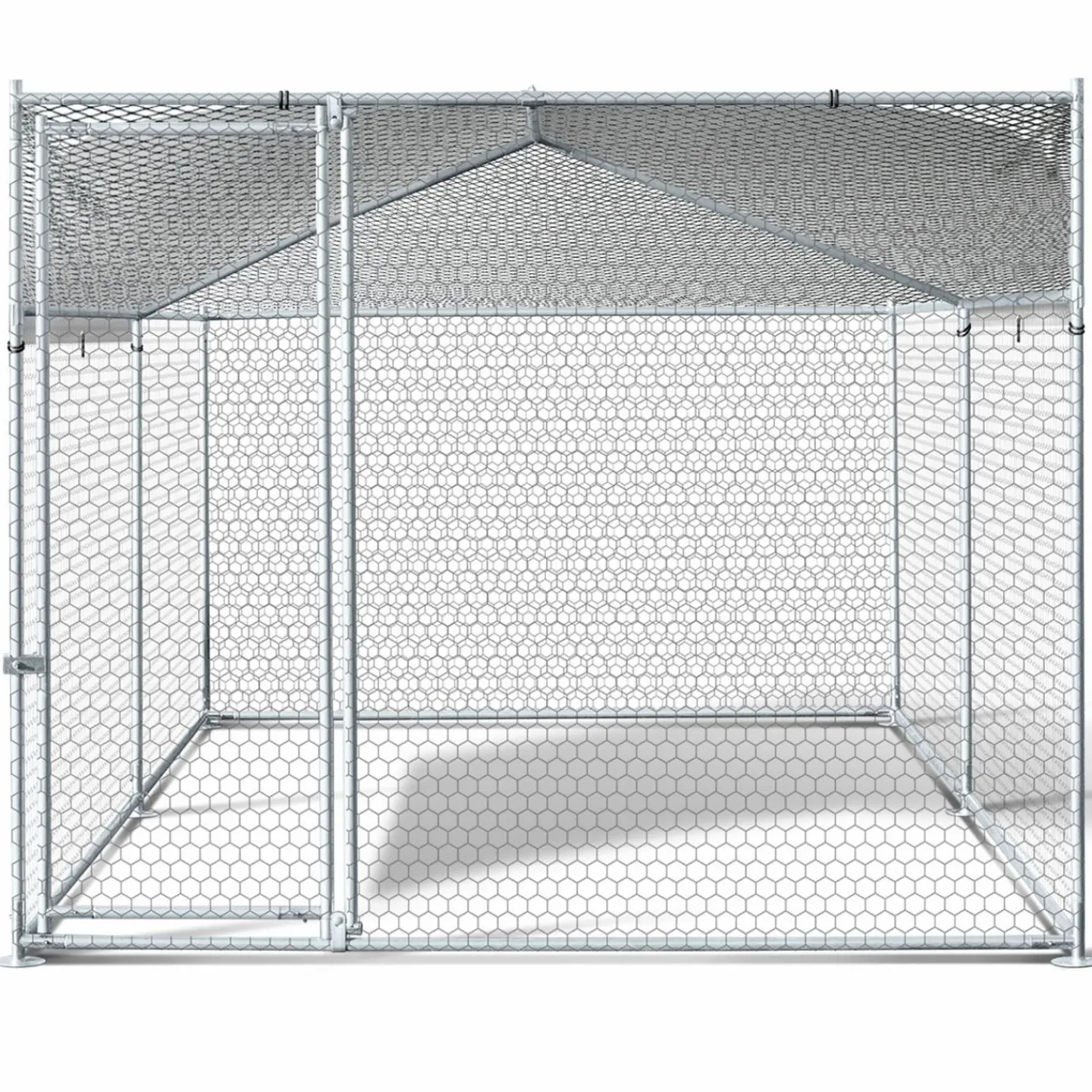 Enclos poules 2x4m acier galvanisé*IDMarket New