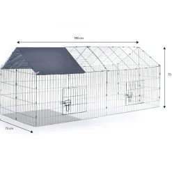 Enclos pour lapin extérieur grillagé 1,35 m2*IDMarket