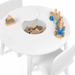 Ensemble de table et chaises pour enfant en bois blanc*IDMarket Outlet