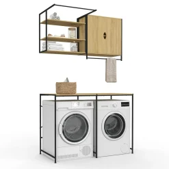 Ensemble pour machine à laver et sèche-linge design industriel*IDMarket Hot