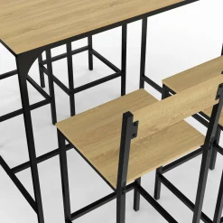 Ensemble table de bar et 4 chaises de bar industrielles*IDMarket Best