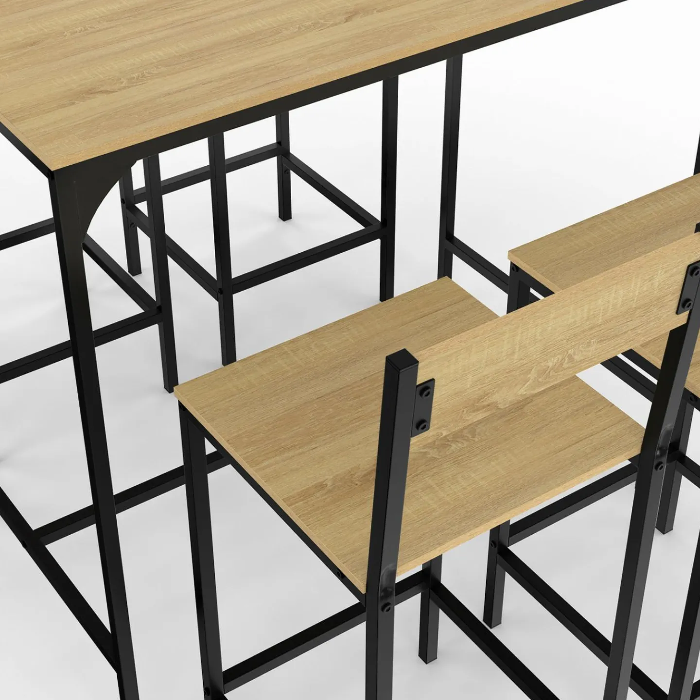 Ensemble table de bar et 4 chaises de bar industrielles*IDMarket Best