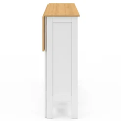 Ensemble table de bar ilot et 2 tabourets bois blanc plateau façon hêtre*IDMarket New