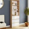 Etagère bibliothèque 3 niveaux 3 tiroirs blanc et effet bois*IDMarket Sale