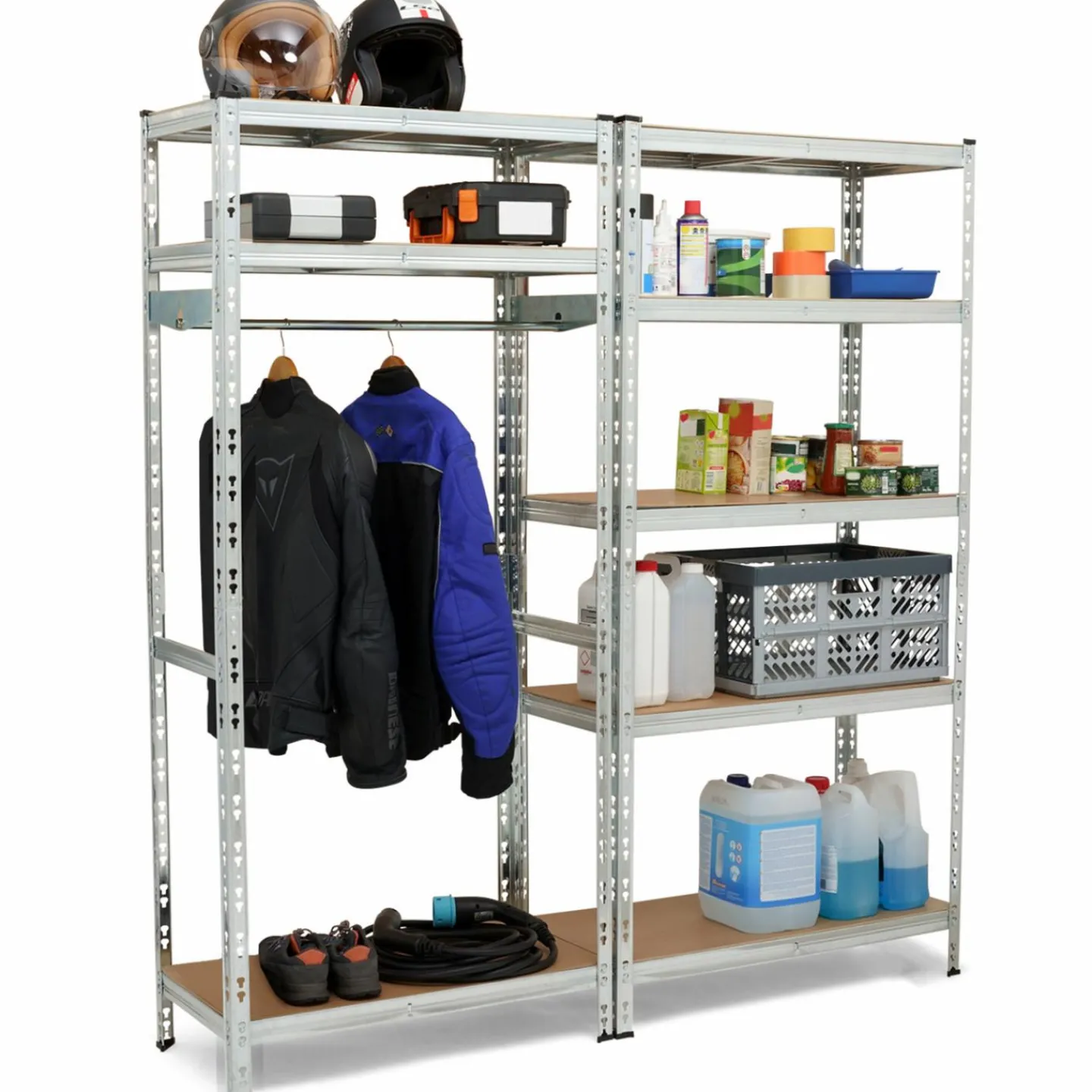 Etagère charge lourde 8 plateaux avec vestiaire*IDMarket Outlet