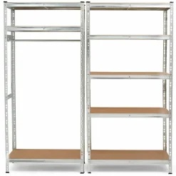 Etagère charge lourde 8 plateaux avec vestiaire*IDMarket Outlet