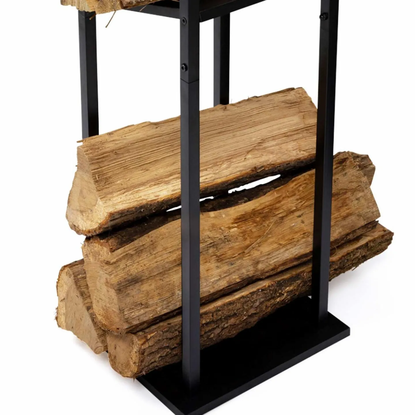Etagère de rangement pour bois de chauffage en acier noir*IDMarket New