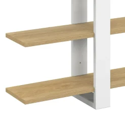 Etagère murale avec étagères coulissantes ORA 4 niveaux façon hêtre et blanc*IDMarket