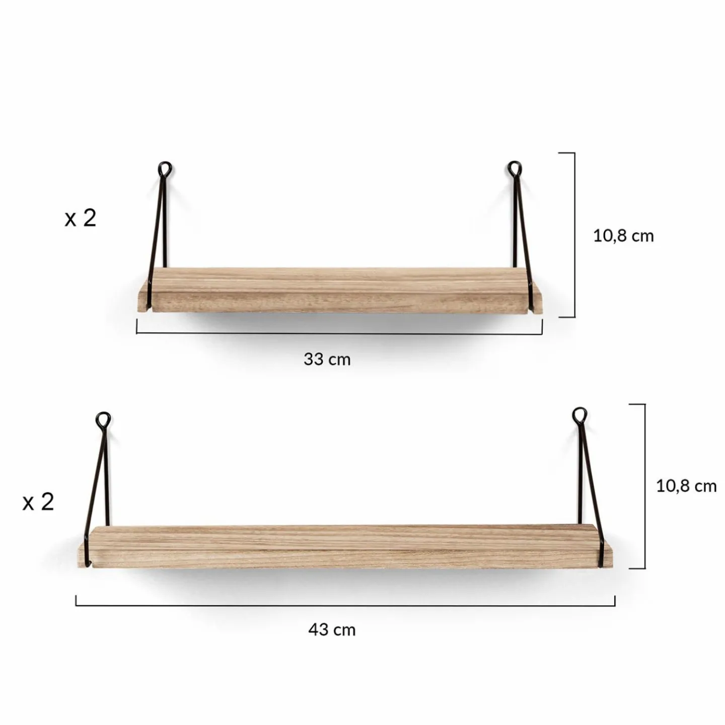 Etagères murales industrielles bois et métal noir*IDMarket Best