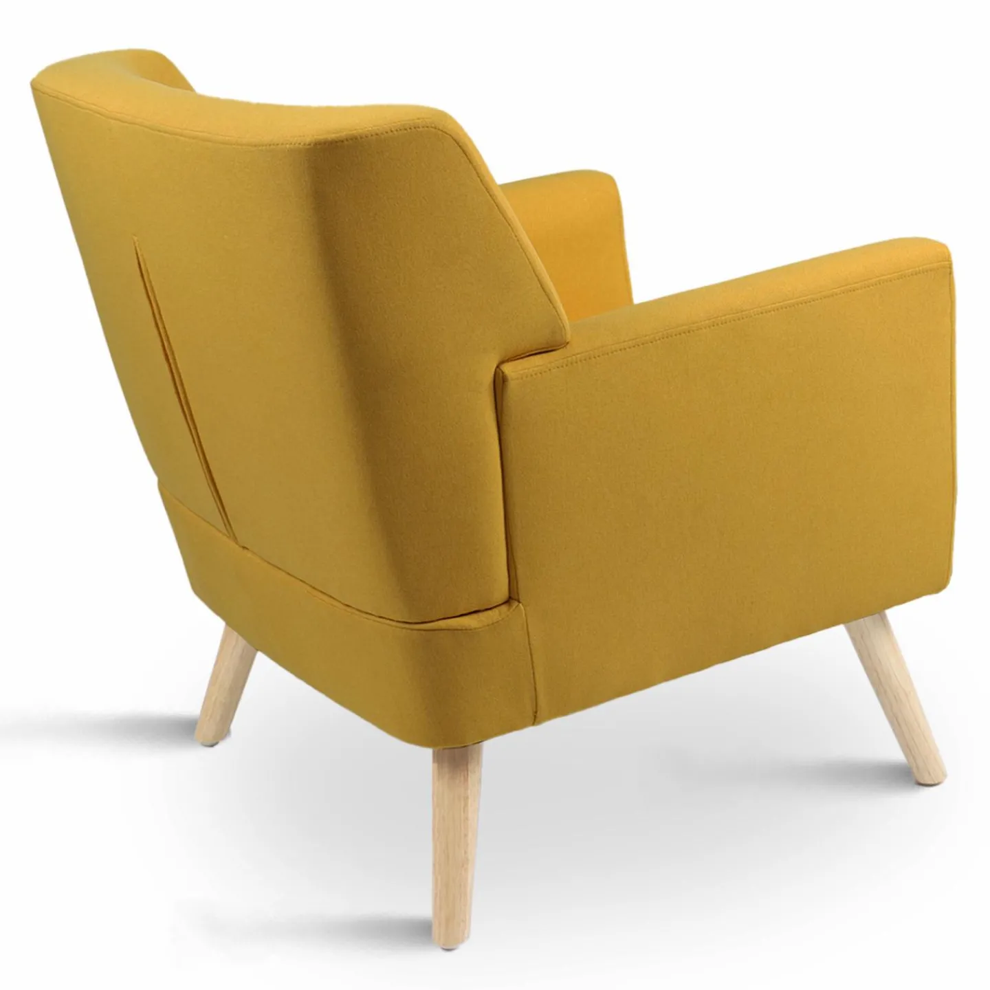 Fauteuil avec repose pieds en tissu jaune style scandinave*IDMarket Clearance
