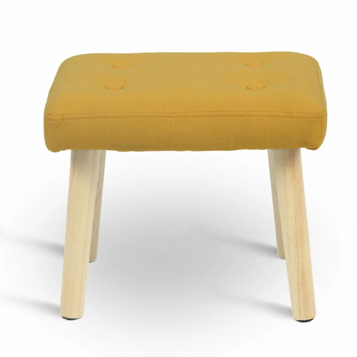 Fauteuil avec repose pieds en tissu jaune style scandinave*IDMarket Clearance