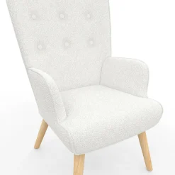 Fauteuil bouclette blanche style scandinave*IDMarket Best