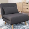 Fauteuil convertible en lit 1 place gris anthracite*IDMarket Outlet