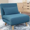 Fauteuil convertible en lit 1 place bleu canard*IDMarket New