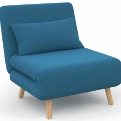 Fauteuil convertible en lit 1 place bleu canard*IDMarket New