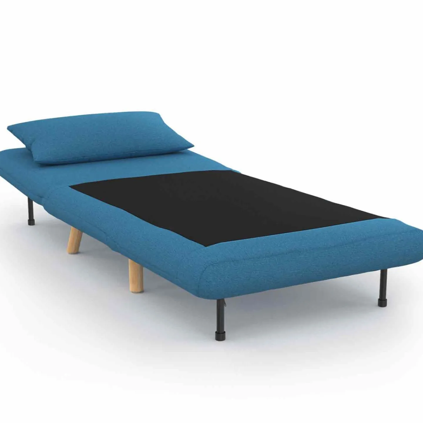 Fauteuil convertible en lit 1 place bleu canard*IDMarket New