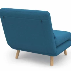 Fauteuil convertible en lit 1 place bleu canard*IDMarket New