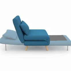 Fauteuil convertible en lit 1 place bleu canard*IDMarket New