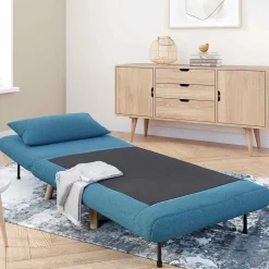 Fauteuil convertible en lit 1 place bleu canard*IDMarket New