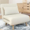 Fauteuil convertible en lit d'appoint 1 place 80x190 cm bouclette blanc*IDMarket Sale