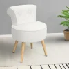 Fauteuil crapaud en tissu bouclette blanc*IDMarket Sale