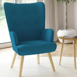 Fauteuil design scandinave bleu canard*IDMarket Discount