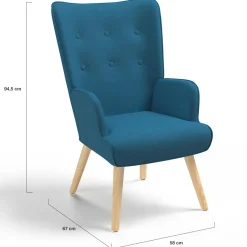 Fauteuil design scandinave bleu canard*IDMarket Discount