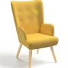 Fauteuil design scandinave jaune moutarde*IDMarket Outlet
