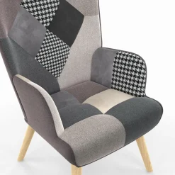 Fauteuil en tissu gris, blanc et noir style scandinave*IDMarket Hot