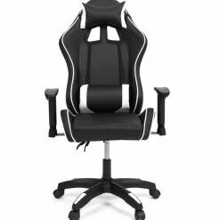 Fauteuil gamer noir et blanc réglable et inclinable accoudoirs pivotants*IDMarket Clearance