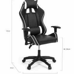 Fauteuil gamer noir et blanc réglable et inclinable accoudoirs pivotants*IDMarket Clearance