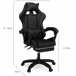 Fauteuil gamer noir réglable et inclinable avec repose pied*IDMarket Best