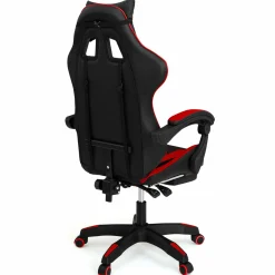 Fauteuil gamer réglable et inclinable avec repose pied et coussins noir et rouge*IDMarket Clearance
