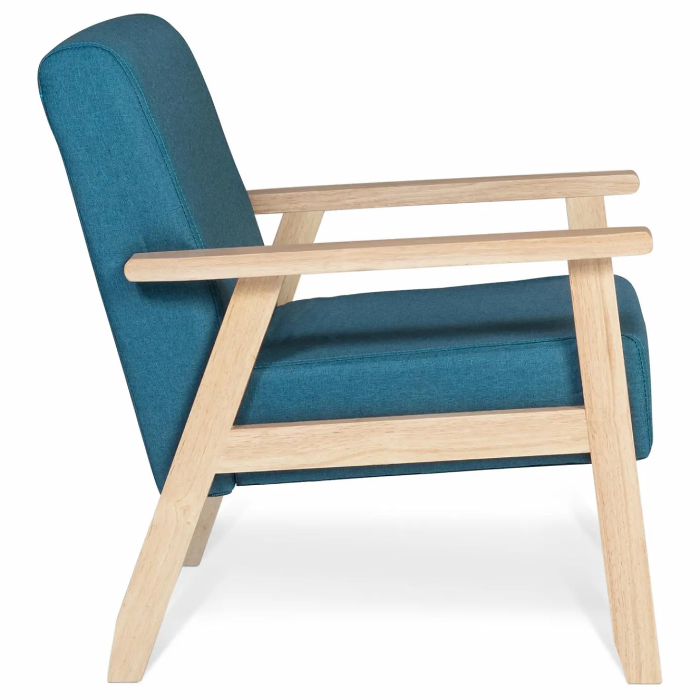 Fauteuil scandinave bois bleu canard*IDMarket Outlet