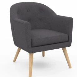 Fauteuil scandinave cabriolet gris anthracite*IDMarket