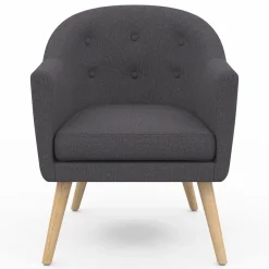 Fauteuil scandinave cabriolet gris anthracite*IDMarket