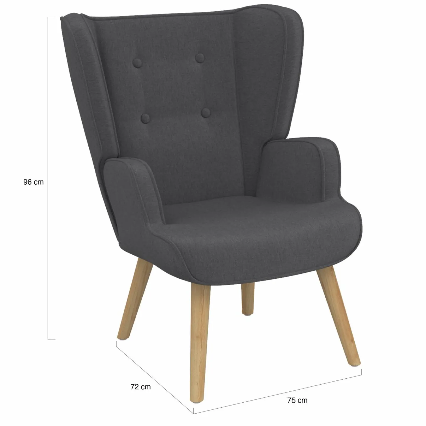 Fauteuil scandinave confortable gris*IDMarket Online