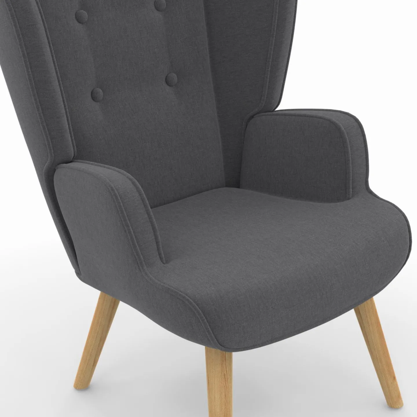 Fauteuil scandinave confortable gris*IDMarket Online