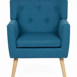 Fauteuil scandinave en tissu bleu canard*IDMarket Hot