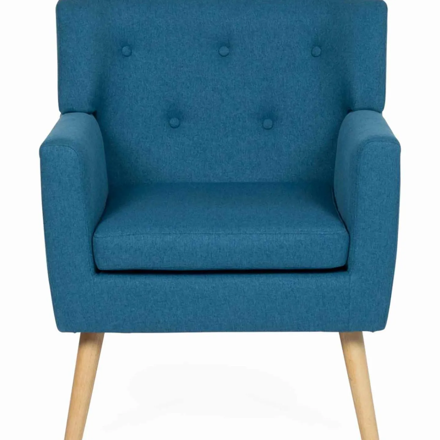Fauteuil scandinave en tissu bleu canard*IDMarket Hot