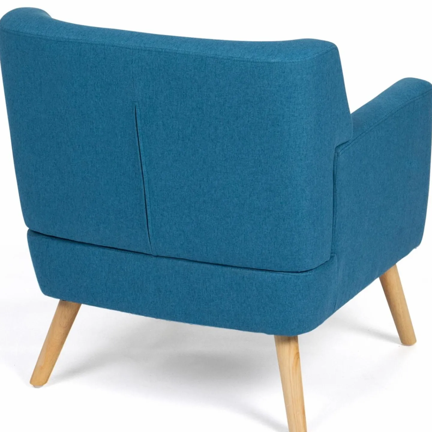Fauteuil scandinave en tissu bleu canard*IDMarket Hot